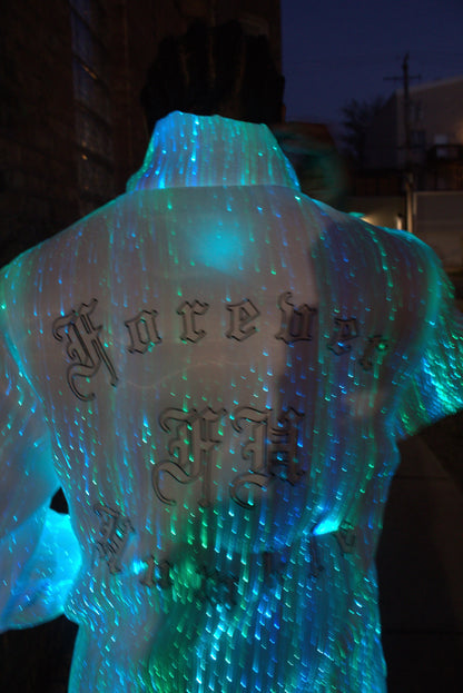 LED Reflective Puffer Jacket with Forever Humble Inscription
